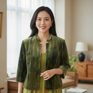 Áo khoác lửng cổ 2 ve đứng 54cm EDDA